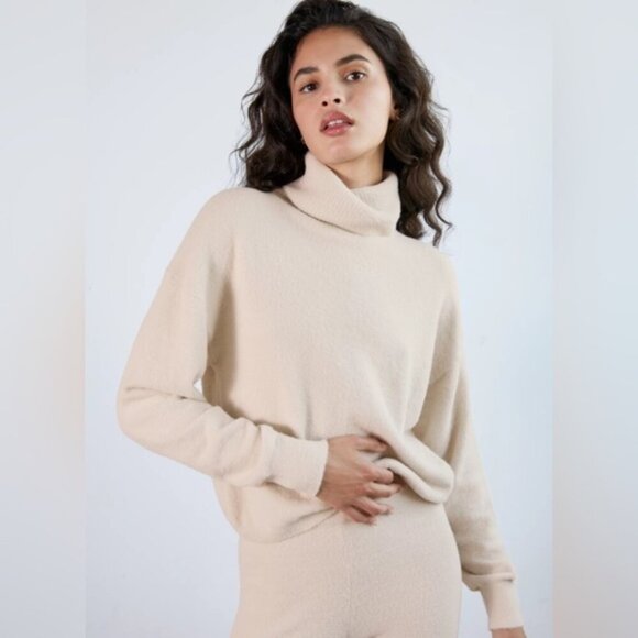 Aritzia Wilfred Free Hush Knit Turtleneck Sweater in Cream White Women's 2XS - Picture 1 of 6